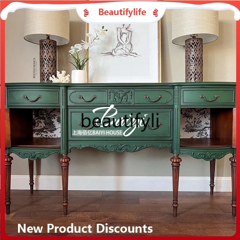 CQY French Vintage Distressed Green Entryway Cabinet Wall-Mounted Solid Wood Carved Sideboard Decorative Cabinet
CQY French Vintage Distressed Green Entryway Cabinet Wall-Mounted Solid Wood Carved Sideboard Decorative Cabinet