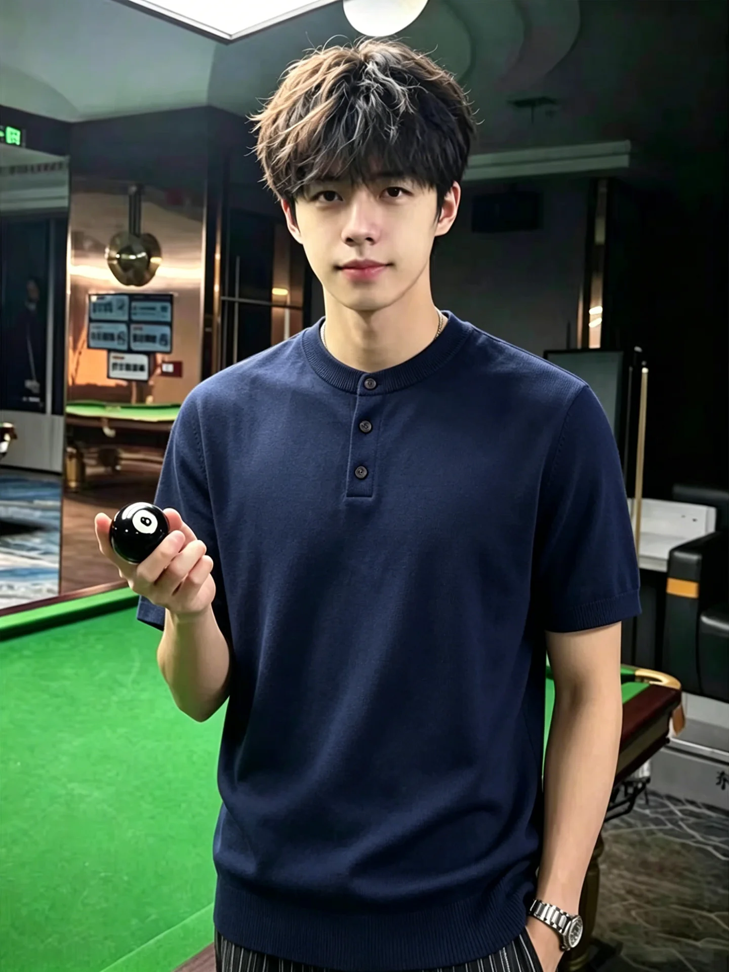Cleanfit Blue Knitted Short Sleeve Henry Collar T-Shirt Men's Summer Fashion Shoulder Fit American Style Casual Loose Fit Tee
Cleanfit Blue Knitted Short Sleeve Henry Collar T-Shirt Men's Summer Fashion Shoulder Fit American Style Casual Loose Fit Tee
