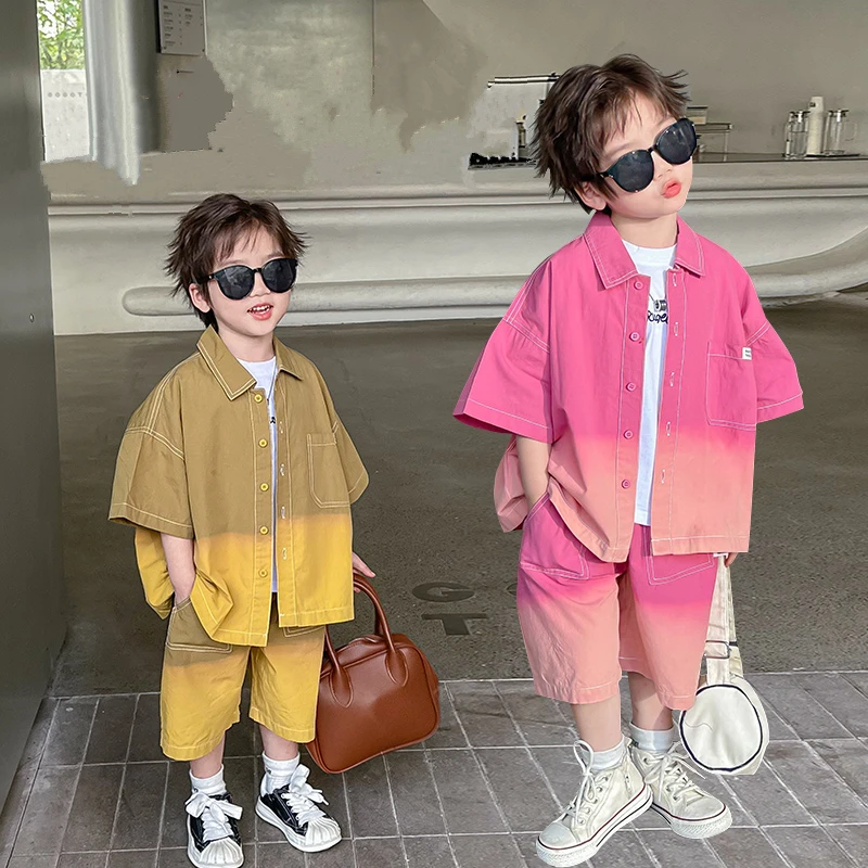 Korean Kids Cotton Summer Suit for 2 3 4 5 6 7 8 9 Years Old Boy Loose Gradient Shirt + Shorts 2 Pieces Clothes Set Child Outfit
Korean Kids Cotton Summer Suit for 2 3 4 5 6 7 8 9 Years Old Boy Loose Gradient Shirt + Shorts 2 Pieces Clothes Set Child Outfit