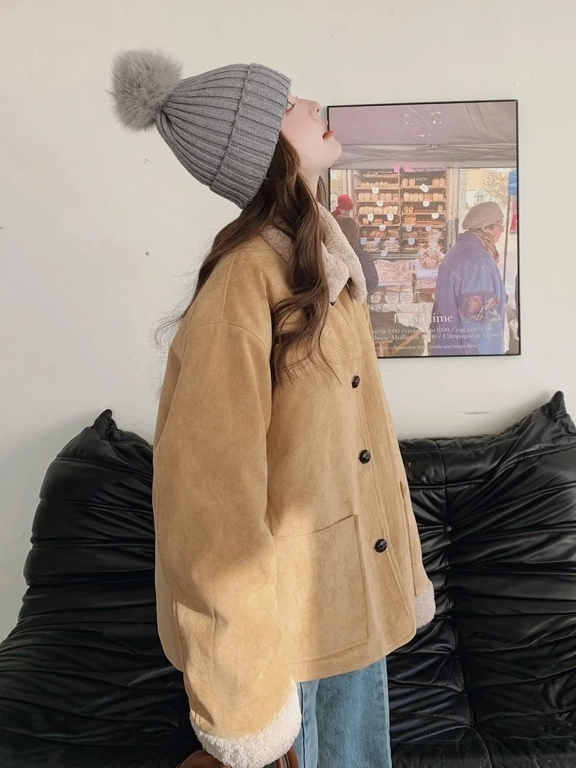 Extra Large Size Men's Fashion Outerwear Warm Suede Lamb Fur Loose Slimming Autumn Winter Thickened Korean Style Jacket
Extra Large Size Men's Fashion Outerwear Warm Suede Lamb Fur Loose Slimming Autumn Winter Thickened Korean Style Jacket