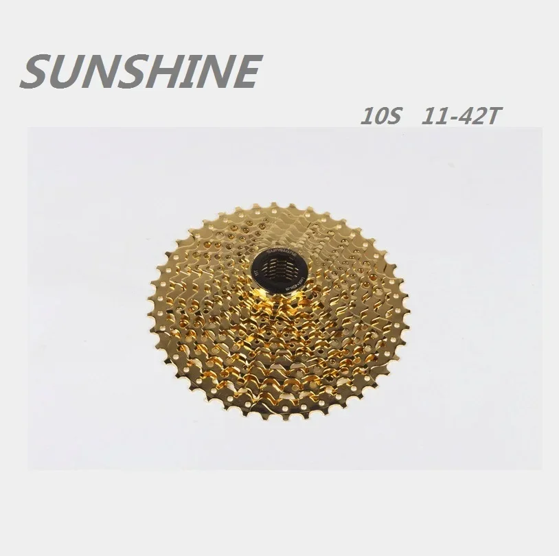 SUNSHINE кассета свободного хода 11-42T 10-скоростной золотой велосипедный горный инструмент MTB маховик велосипедные детали
SUNSHINE кассета свободного хода 11-42T 10-скоростной золотой велосипедный горный инструмент MTB маховик велосипедные детали
