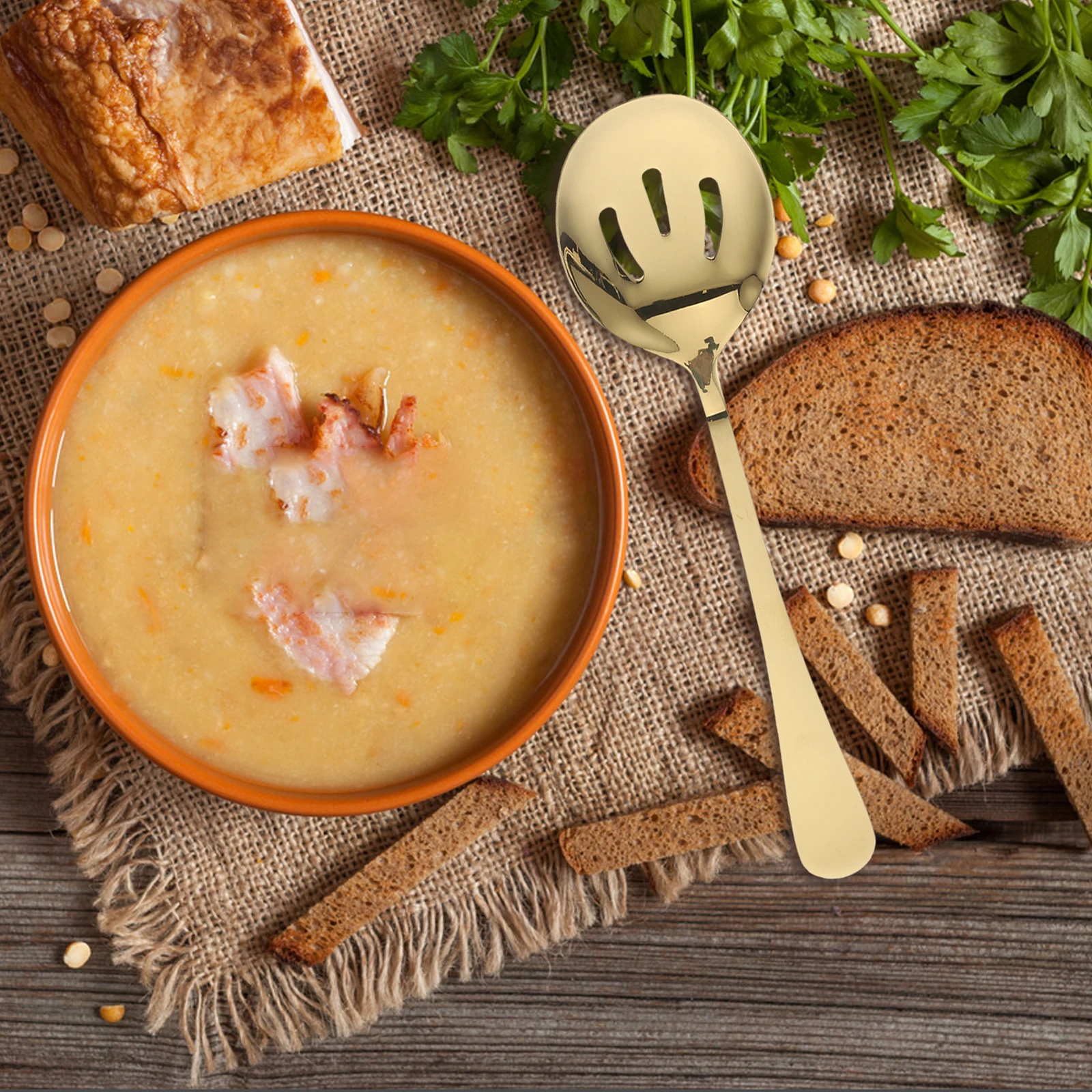 6pcs Stainless Steel Serving Spoons Set Gold Finish for Parties Buffet Dishwasher Safe Tea Dessert Dinner Spoons Bulk
6pcs Stainless Steel Serving Spoons Set Gold Finish for Parties Buffet Dishwasher Safe Tea Dessert Dinner Spoons Bulk