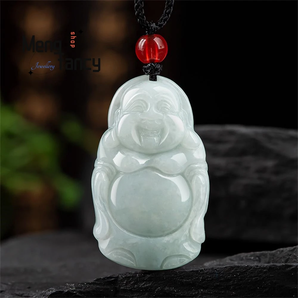 Natural Burmese A-grade Jadeite Maitreya Buddha Ice Type Jade Pendant Buddhist Amulets Popular Fashion Jewelry Fine Holiday Gift
Natural Burmese A-grade Jadeite Maitreya Buddha Ice Type Jade Pendant Buddhist Amulets Popular Fashion Jewelry Fine Holiday Gift
