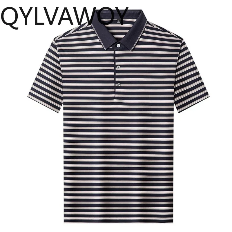 QYLVAWOY Men's Polo Shirts Short Sleeve Shirt Mulberry Silk New Summer Tops Striped Polo Shirts for Man Thin Camisas Masculina
QYLVAWOY Men's Polo Shirts Short Sleeve Shirt Mulberry Silk New Summer Tops Striped Polo Shirts for Man Thin Camisas Masculina