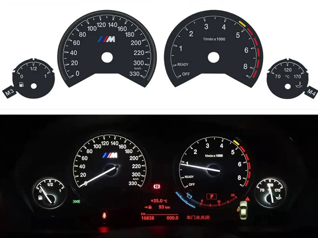 Gauge Face Cluster PLATE Guards for BMW F30 F31 F32 F33 F34 F36 3M Speedo Tacho Dials Overlay 330KM/H 260KM/H
Gauge Face Cluster PLATE Guards for BMW F30 F31 F32 F33 F34 F36 3M Speedo Tacho Dials Overlay 330KM/H 260KM/H