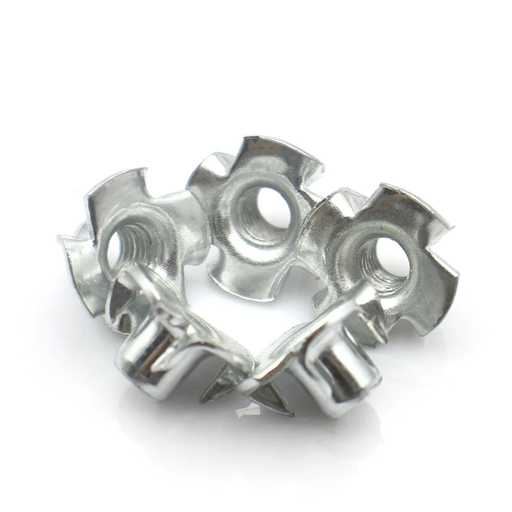 M3-M10 Four Pronged T-Nuts 304 Stainless Steel & Zinc Plated Steel wood insert fasteners for furniture and speakers
M3-M10 Four Pronged T-Nuts 304 Stainless Steel & Zinc Plated Steel wood insert fasteners for furniture and speakers