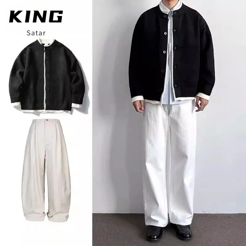 Мужской повседневный вязаный свитер с круглым вырезом и пуговицами, из полиэфирного волокна, с длинными рукавами, яркий, в американском стиле
Мужской повседневный вязаный свитер с круглым вырезом и пуговицами, из полиэфирного волокна, с длинными рукавами, яркий, в американском стиле