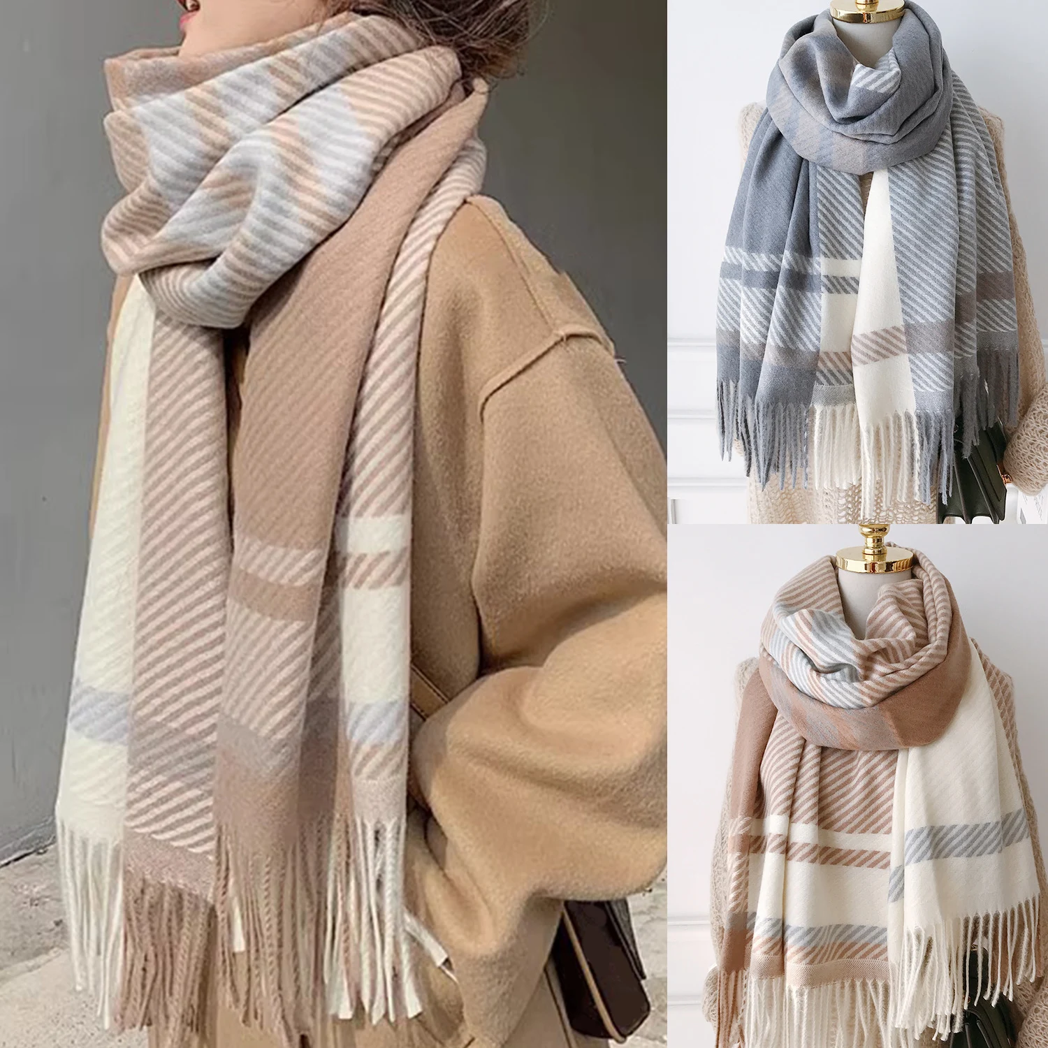 1 PC Winter Warm Plaid Fringe Scarf Women Vintage Thicken Color Shawl Couple Korean Scarves Autumn Outdoor
1 PC Winter Warm Plaid Fringe Scarf Women Vintage Thicken Color Shawl Couple Korean Scarves Autumn Outdoor