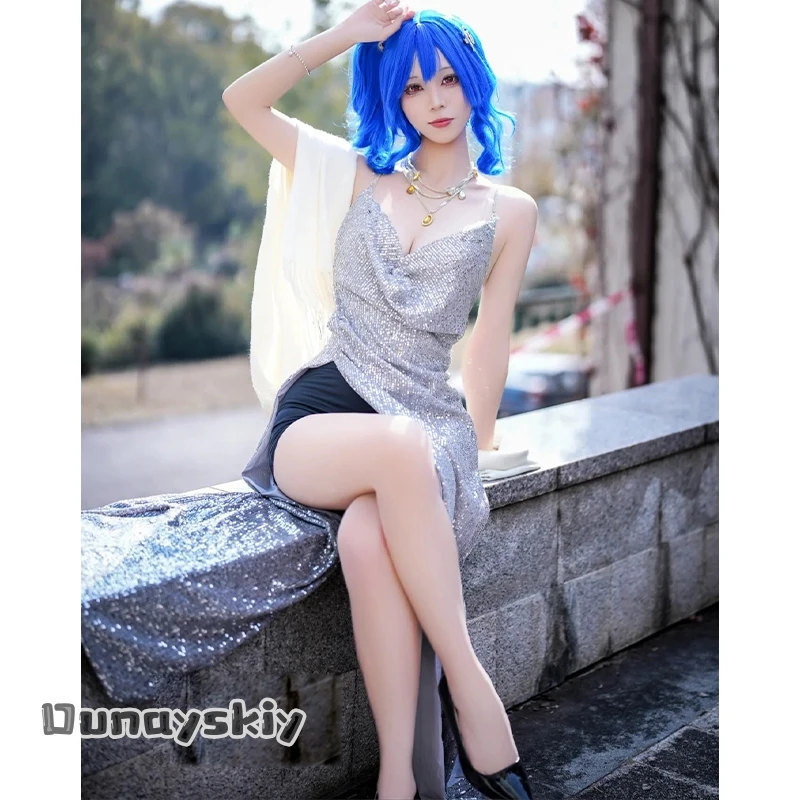 OHaYo*/Anime Game Azur Lane Cosplay USS St. Louis Sequins Evening Gown Sexy Long Dress Spaghetti Strap Waist Cinching Dress Wigs
OHaYo*/Anime Game Azur Lane Cosplay USS St. Louis Sequins Evening Gown Sexy Long Dress Spaghetti Strap Waist Cinching Dress Wigs
