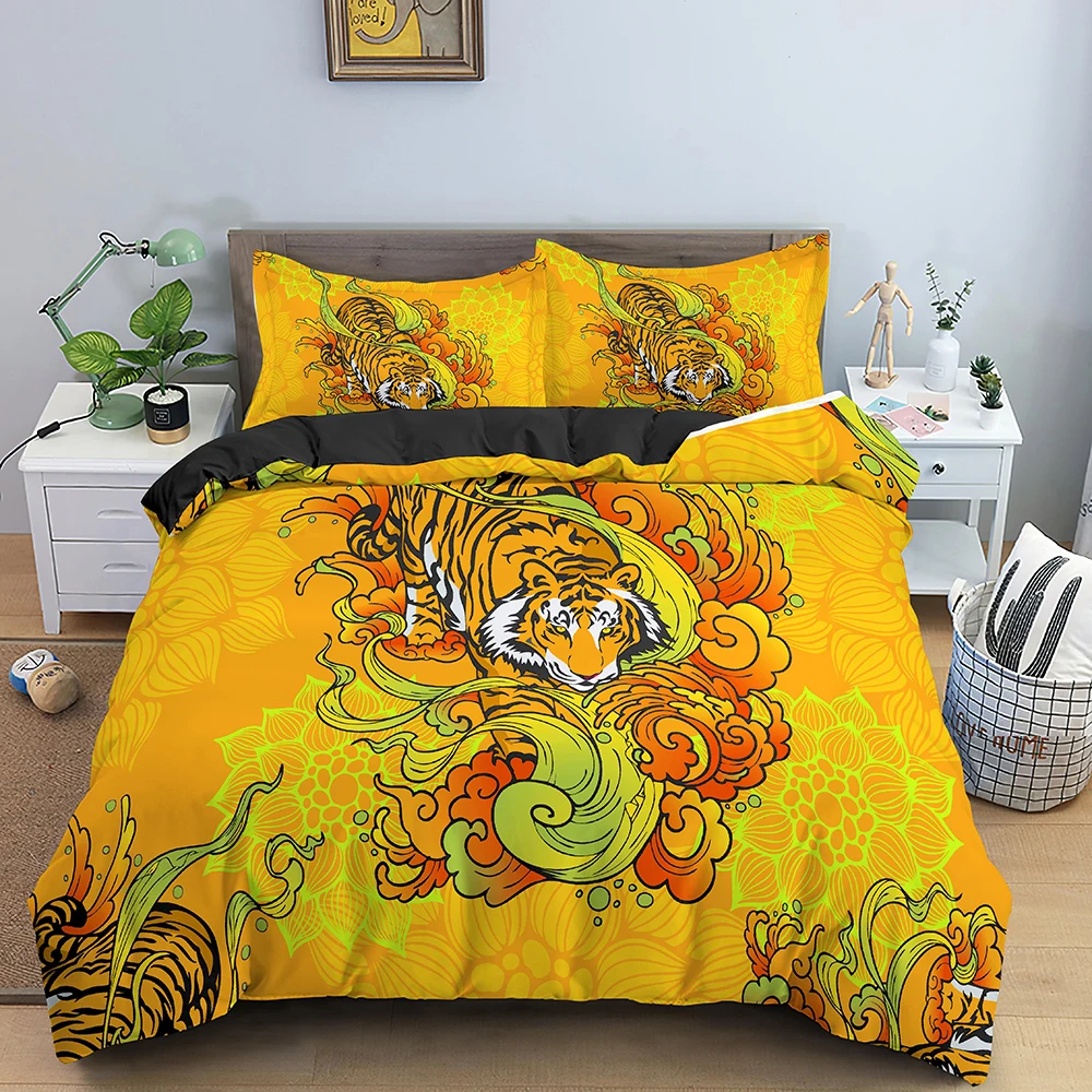 3D Animal Duvet Cover Set Fierce Tiger Printed Comforter Cover Queen King Size Polyester Quilt Cover Pillowcase For Teens Adults
3D Animal Duvet Cover Set Fierce Tiger Printed Comforter Cover Queen King Size Polyester Quilt Cover Pillowcase For Teens Adults