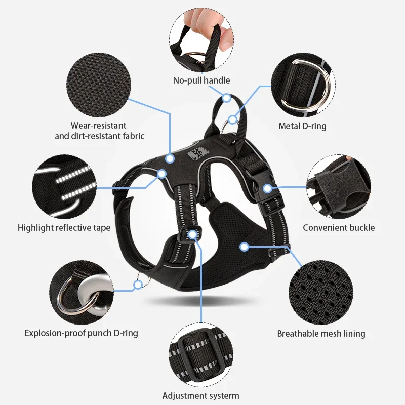 Personalized Dog Harness No Pull Reflective Padded Pet Dog Chest Harness Adjustable for small medium large Dogs Outdoor Walking
Personalized Dog Harness No Pull Reflective Padded Pet Dog Chest Harness Adjustable for small medium large Dogs Outdoor Walking