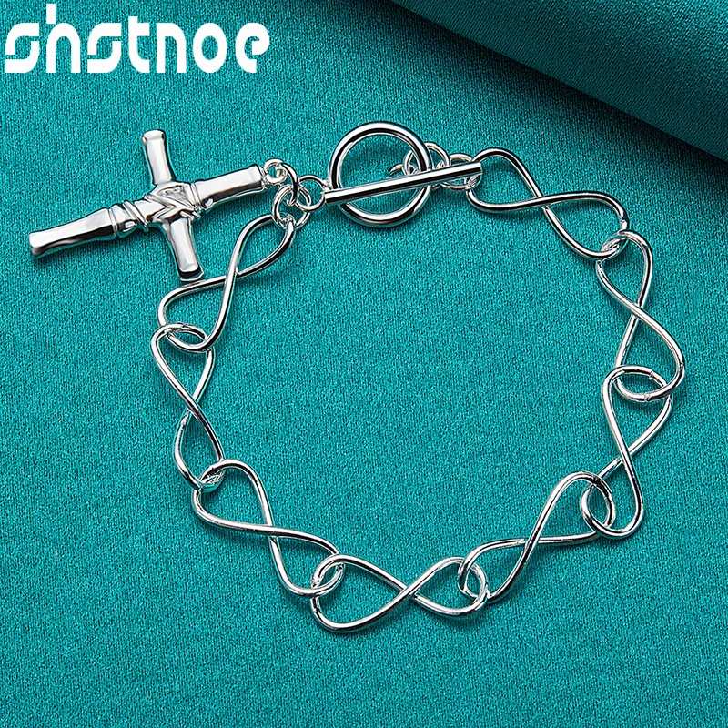 SHSTONE 925 Sterling Silver 20cm Chain Christian Cross Charm Bracelets For Women Men Party Gift Lady Fashion Jewelry Accessories
SHSTONE 925 Sterling Silver 20cm Chain Christian Cross Charm Bracelets For Women Men Party Gift Lady Fashion Jewelry Accessories
