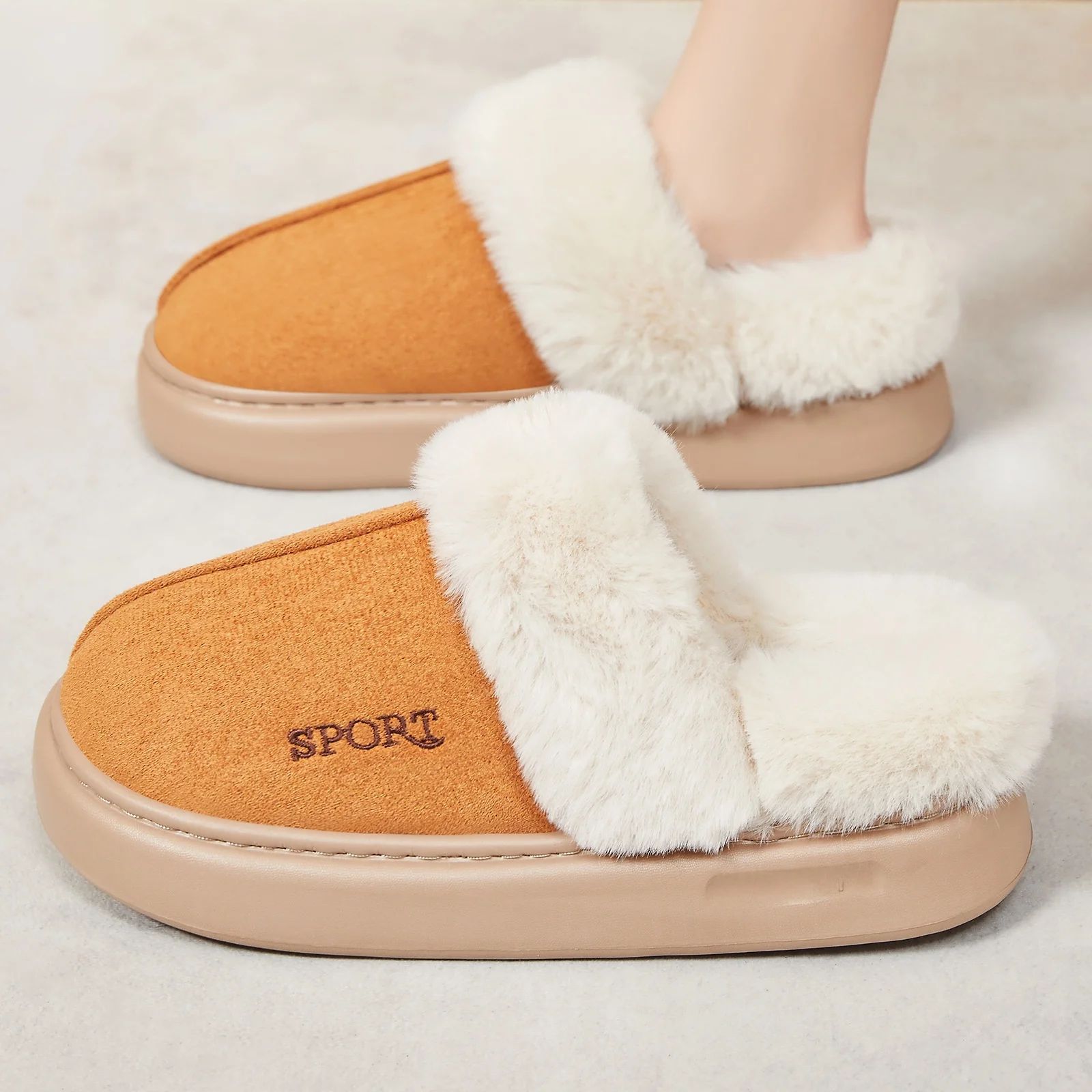Women's Cotton Slippers Winter New Fashion Thickened Flocking Home Short Boots Casual Style Flat Heel Pure Color PVC Outsole
Women's Cotton Slippers Winter New Fashion Thickened Flocking Home Short Boots Casual Style Flat Heel Pure Color PVC Outsole