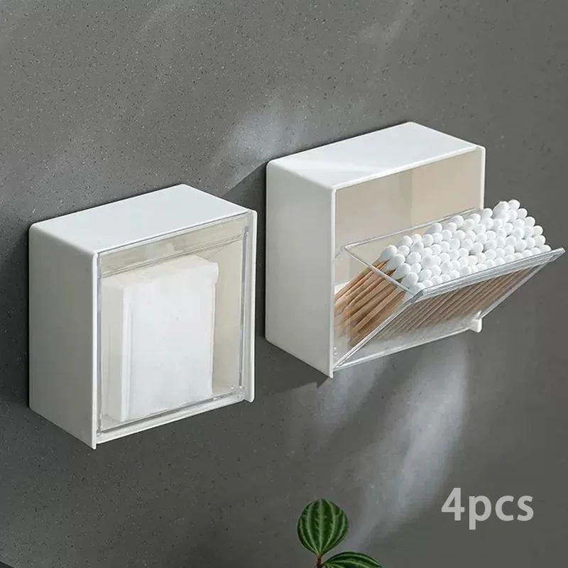 4Pcs Plastic Wall Mounted Storage Boxes Dustproof Bathroom Organizer for Cotton Swabs Makeup Adhesive Small Jewelry Holder
4Pcs Plastic Wall Mounted Storage Boxes Dustproof Bathroom Organizer for Cotton Swabs Makeup Adhesive Small Jewelry Holder