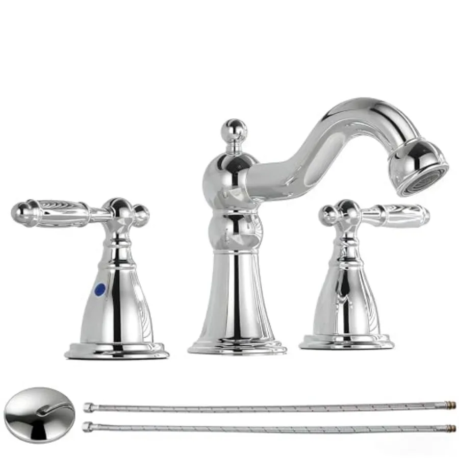 Bathroom Faucets for Sink 3 8 inch Widespread Bathroom Sink Faucet with Drain Double Lever Handle Faucet Bathroom Vanity Faucet
Bathroom Faucets for Sink 3 8 inch Widespread Bathroom Sink Faucet with Drain Double Lever Handle Faucet Bathroom Vanity Faucet