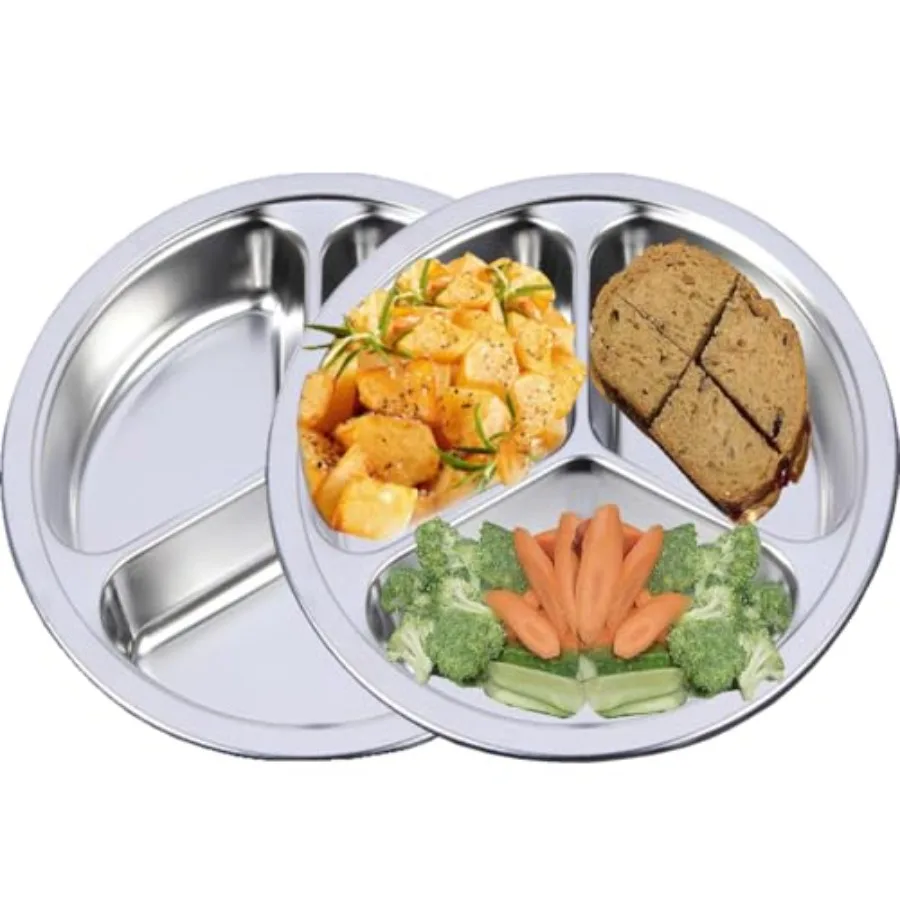 Stainless Steel Divided Plates 2 Pack Portion Control Plate 3 Sections Mess Trays for Adults Bariatric Weight Loss and Diabetic
Stainless Steel Divided Plates 2 Pack Portion Control Plate 3 Sections Mess Trays for Adults Bariatric Weight Loss and Diabetic