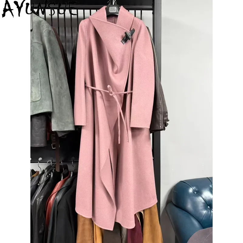 AYUNSUE 30% Cashmere 70% Wool Coat Woman Fashion Pink Lapel Neck Jackets for Woman Solid Long Sleeve Tops Woman Clothes Jaqueta
AYUNSUE 30% Cashmere 70% Wool Coat Woman Fashion Pink Lapel Neck Jackets for Woman Solid Long Sleeve Tops Woman Clothes Jaqueta