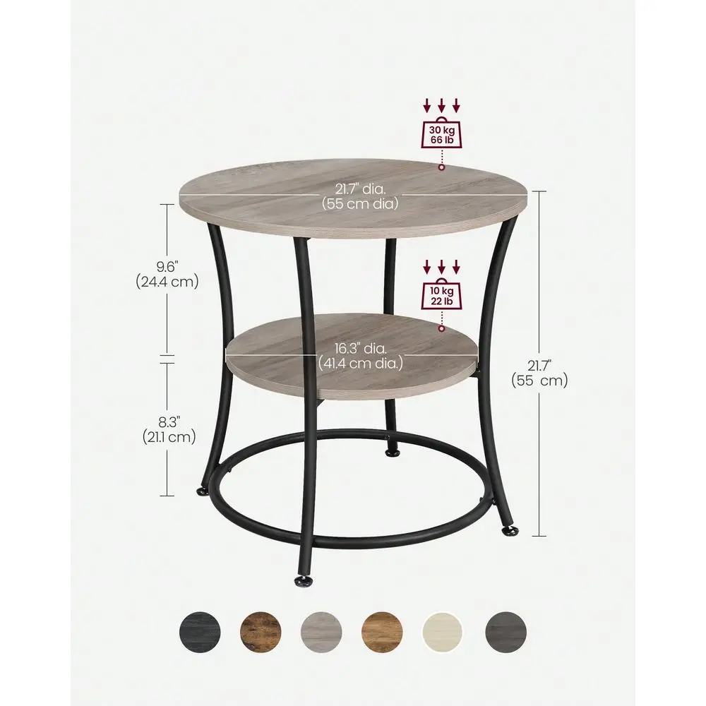Side Table, Round End Table With 2 Storage Shelves For Living Room, Bedroom, Nightstand With Steel Frame For Small Spaces, Acce
Side Table, Round End Table With 2 Storage Shelves For Living Room, Bedroom, Nightstand With Steel Frame For Small Spaces, Acce
