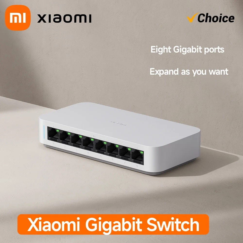 Origina Xiaomi Gigabit Ethernet Switch Сетевой коммутатор 8 портов 10/100/1000 Мбит/с Ethernet Высокопроизводительный интернет-сплиттер 16 Гбит/с
Origina Xiaomi Gigabit Ethernet Switch Сетевой коммутатор 8 портов 10/100/1000 Мбит/с Ethernet Высокопроизводительный интернет-сплиттер 16 Гбит/с