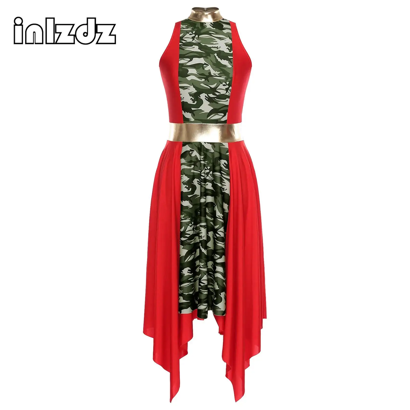 Womens Worship Praise Dress Sleeveless Back Hollow Out Print Patchwork Irregular Hem Dress Lyrical Dance Performances Dress
Womens Worship Praise Dress Sleeveless Back Hollow Out Print Patchwork Irregular Hem Dress Lyrical Dance Performances Dress