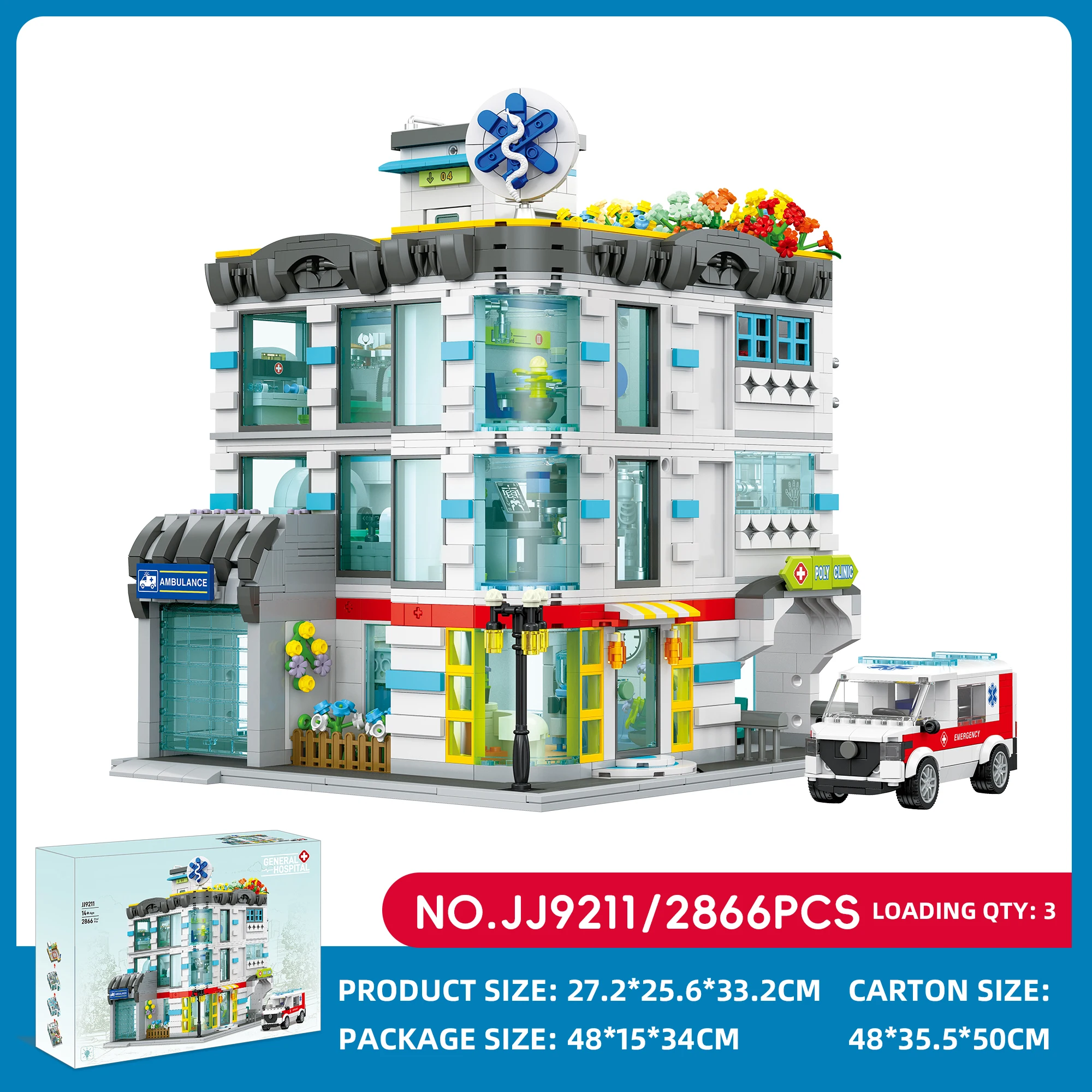 City Hospital Toy Building Set with LED Lighting, Modular Four-Story Architecture Set for Adults, Gift Idea for Kids, 2886PCS
City Hospital Toy Building Set with LED Lighting, Modular Four-Story Architecture Set for Adults, Gift Idea for Kids, 2886PCS