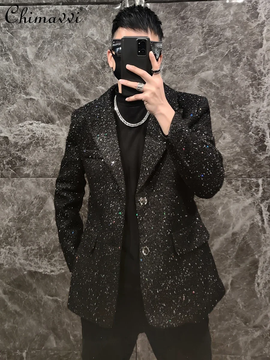 High-end Handsome Suit Men's Spring and Autumn New Fashion Sequined Long-sleeved Single-breasted Versatile Casual Blazer Coat
High-end Handsome Suit Men's Spring and Autumn New Fashion Sequined Long-sleeved Single-breasted Versatile Casual Blazer Coat