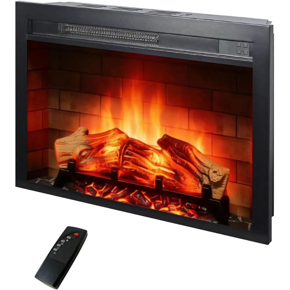 28 Electric Fireplace Insert with Realistic Flame & Log, Adjustable 8 Flame Colors, Remote & Timer, 1400W (26 3/8 W x 20 H)
28 Electric Fireplace Insert with Realistic Flame & Log, Adjustable 8 Flame Colors, Remote & Timer, 1400W (26 3/8 W x 20 H)
