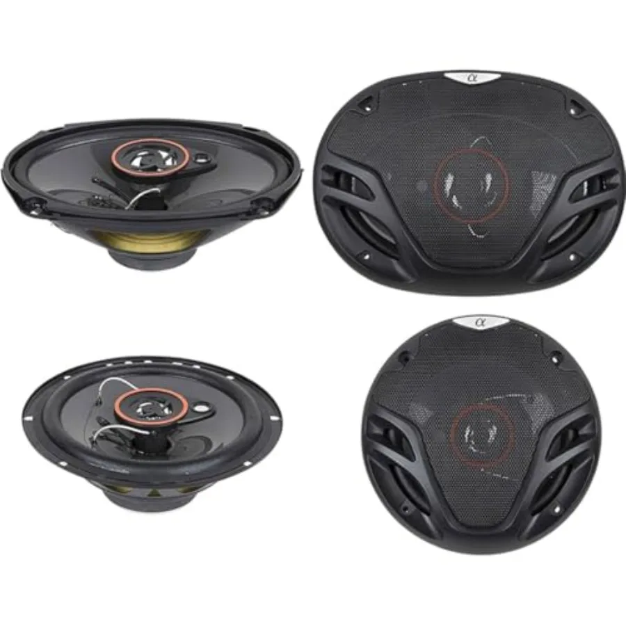 Car audio door speakers: 6.5 350W max 3-way + 6x9 500W max 3-way coaxial, 4 ohms, premium quality black
Car audio door speakers: 6.5 350W max 3-way + 6x9 500W max 3-way coaxial, 4 ohms, premium quality black