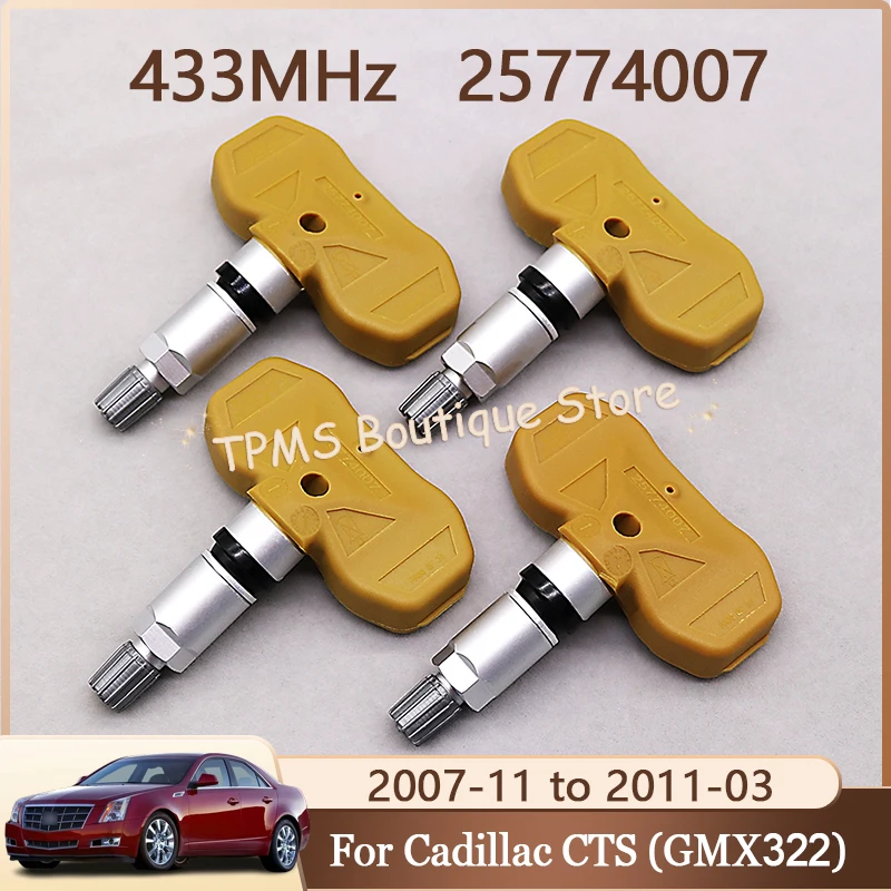 25774007 Tyre Pressure Monitoring System TPMS Sensor 4pcs 433MHz For Cadillac CTS Chevrolet Trailblazer Saab 9-7x
25774007 Tyre Pressure Monitoring System TPMS Sensor 4pcs 433MHz For Cadillac CTS Chevrolet Trailblazer Saab 9-7x