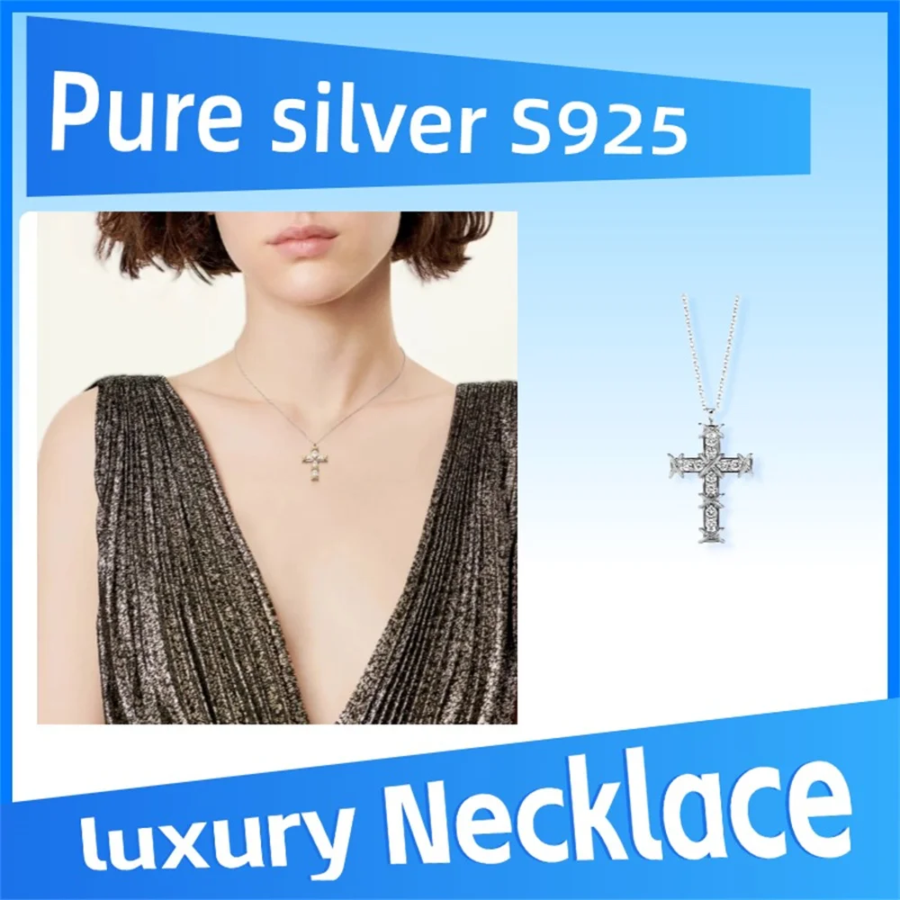 Pure 925 Sterling Silver Jean Schlumberger Ten Stone Cross Diamond Pendant High quality jewelry, luxury and fashion
Pure 925 Sterling Silver Jean Schlumberger Ten Stone Cross Diamond Pendant High quality jewelry, luxury and fashion