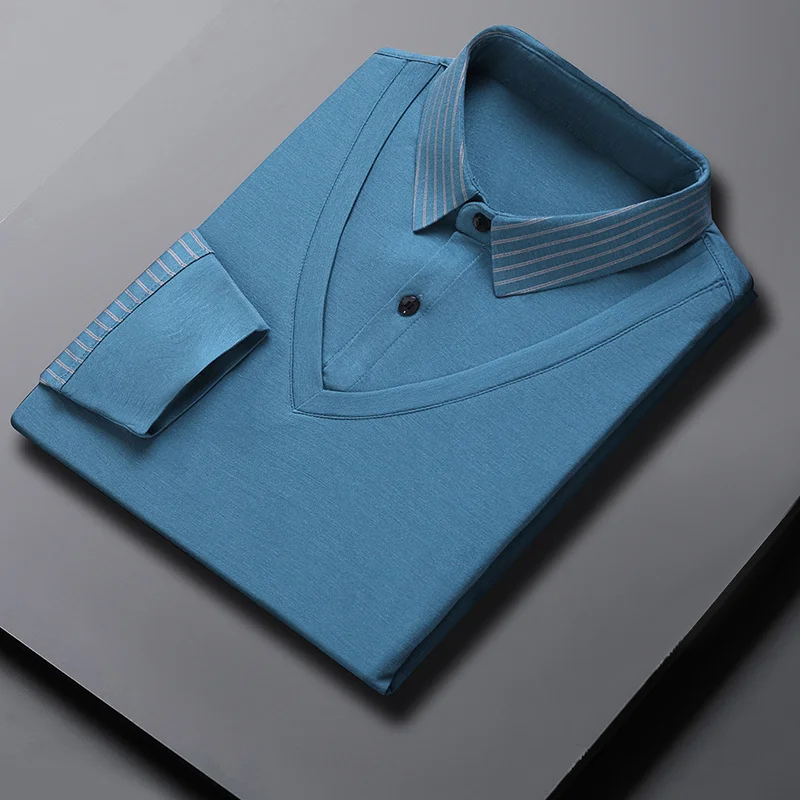 Men Polo Shirt Spring New Smart Casual Classic Striped Men's Long Sleeve Polos Korean Slim Fit Male Tops Brand Clothing
Men Polo Shirt Spring New Smart Casual Classic Striped Men's Long Sleeve Polos Korean Slim Fit Male Tops Brand Clothing