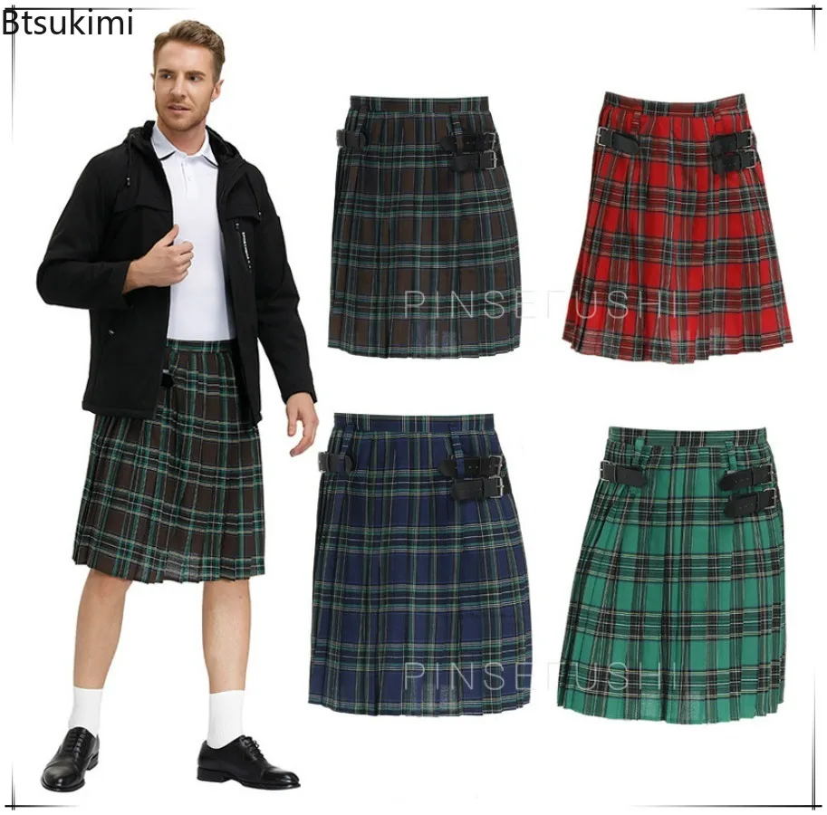 Men's Plaid Skirt ScottishTraditional Highland Tartan Kilt Plaid Pleated Skirt Stage Show Cosplay Outfit Halloween Fancy Skirt
Men's Plaid Skirt ScottishTraditional Highland Tartan Kilt Plaid Pleated Skirt Stage Show Cosplay Outfit Halloween Fancy Skirt