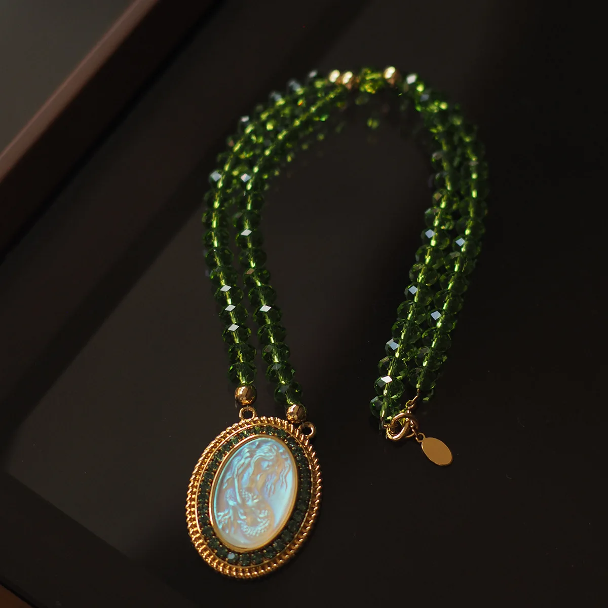 Kirksfolly Mermaid Crystal Beaded Necklace Vintage Vintage Vintage Retro niche relief Cameo Women's Necklace Free Shipping
Kirksfolly Mermaid Crystal Beaded Necklace Vintage Vintage Vintage Retro niche relief Cameo Women's Necklace Free Shipping