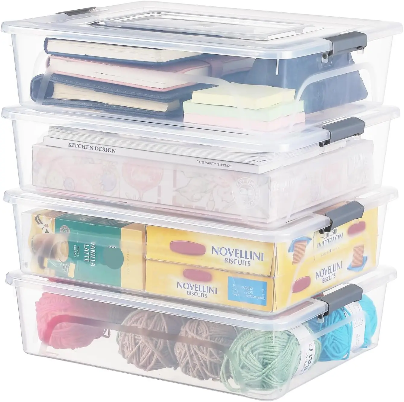 Plastic Storage Bin with Lid, Stackable Design, Clip Box for Crafts, Supplies and Office Items Container (4 Pack 10 Quart)
Plastic Storage Bin with Lid, Stackable Design, Clip Box for Crafts, Supplies and Office Items Container (4 Pack 10 Quart)