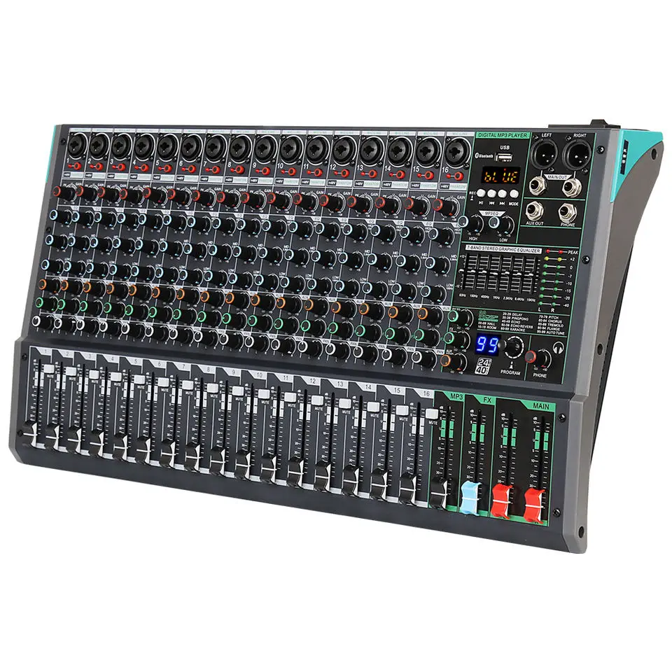 Biner PA16 Professional 16 Channel Digital Audio Console 48V Phantom Power Built-in 99 Reverb Effect USB Audio Mixer
Biner PA16 Professional 16 Channel Digital Audio Console 48V Phantom Power Built-in 99 Reverb Effect USB Audio Mixer
