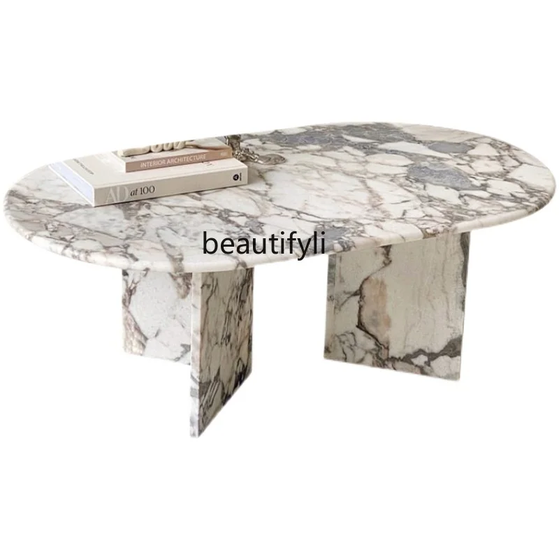 Italian light luxury, natural marble coffee table, designer oval small apartment high-end coffee table
Italian light luxury, natural marble coffee table, designer oval small apartment high-end coffee table