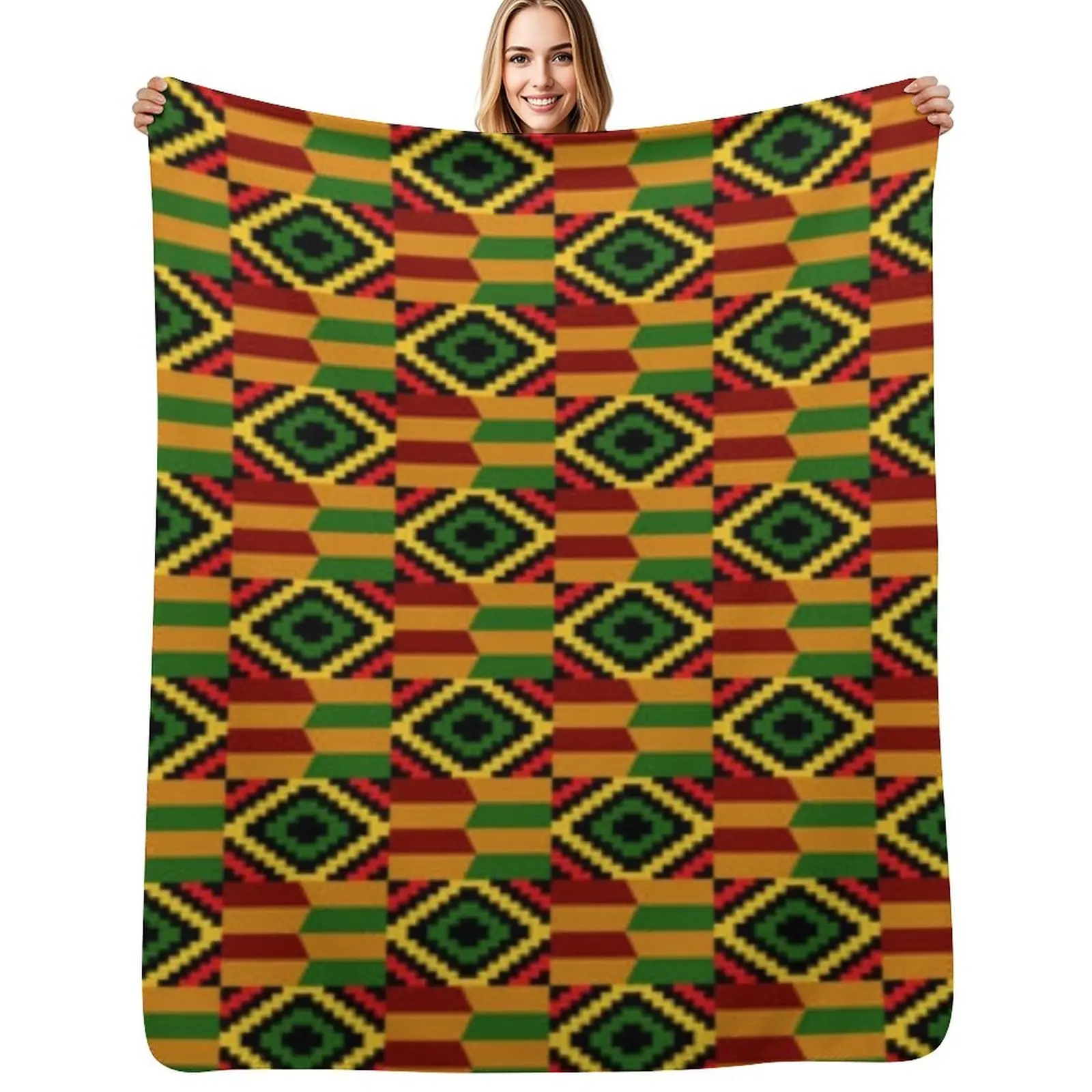 African Pattern, Kente Throw Blanket Year Round Soft Comfortable Blanket for Home
African Pattern, Kente Throw Blanket Year Round Soft Comfortable Blanket for Home