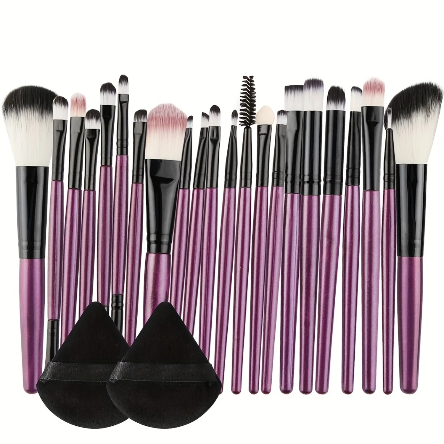 22-Piece Makeup Brush Set + 2 Triangle Puffs - Premium Nylon Bristles, Multi-Functional, Foundation, Powder, Concealers, Eye Sha
22-Piece Makeup Brush Set + 2 Triangle Puffs - Premium Nylon Bristles, Multi-Functional, Foundation, Powder, Concealers, Eye Sha
