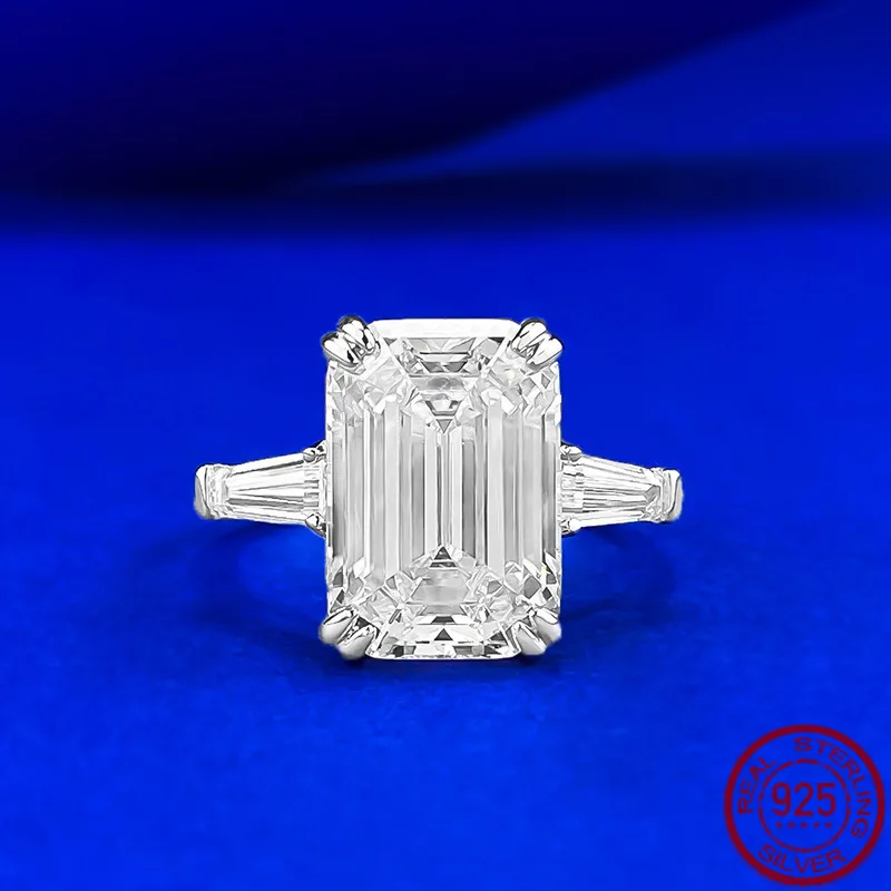 New European and American S925 silver simulation emerald cut 9 * 13mm rectangular ring ring for wedding jewelry
New European and American S925 silver simulation emerald cut 9 * 13mm rectangular ring ring for wedding jewelry