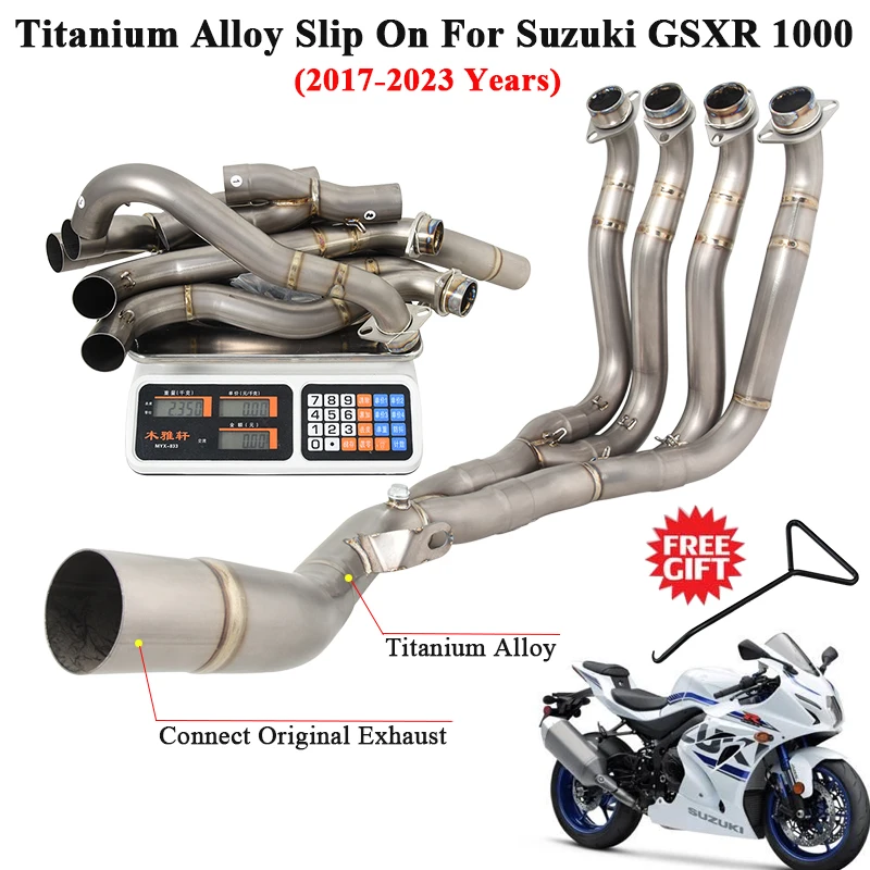 Motorcycle Exhaust Escape Titanium Alloy Front Link Pipe Connection Original Muffler For SUZUKI GSXR1000 GSXR 1000 2017 - 2023
Motorcycle Exhaust Escape Titanium Alloy Front Link Pipe Connection Original Muffler For SUZUKI GSXR1000 GSXR 1000 2017 - 2023