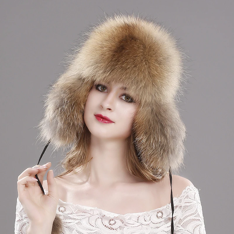 100% Real Fox Fur Hats Women's Russian Ushanka Aviator Trapper Snow Skiing Hat Caps Earflap Winter Raccoon Fur Bomber Hat
100% Real Fox Fur Hats Women's Russian Ushanka Aviator Trapper Snow Skiing Hat Caps Earflap Winter Raccoon Fur Bomber Hat