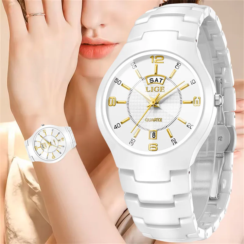 LIGE Simple Elegant Women Bracelet Watch Fashion Waterproof Ceramic Watch Women Casual Sport Stainless Steel Quartz Ladies Watch
LIGE Simple Elegant Women Bracelet Watch Fashion Waterproof Ceramic Watch Women Casual Sport Stainless Steel Quartz Ladies Watch