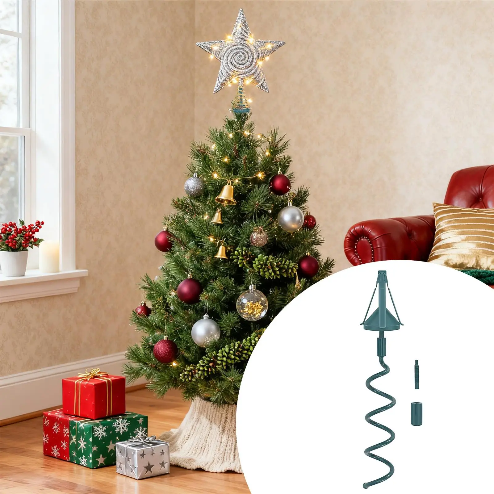 Держатель для украшений на верхушку елки, прочное металлическое крепление для рождественских украшений, простая установка, подставка для елки
Держатель для украшений на верхушку елки, прочное металлическое крепление для рождественских украшений, простая установка, подставка для елки