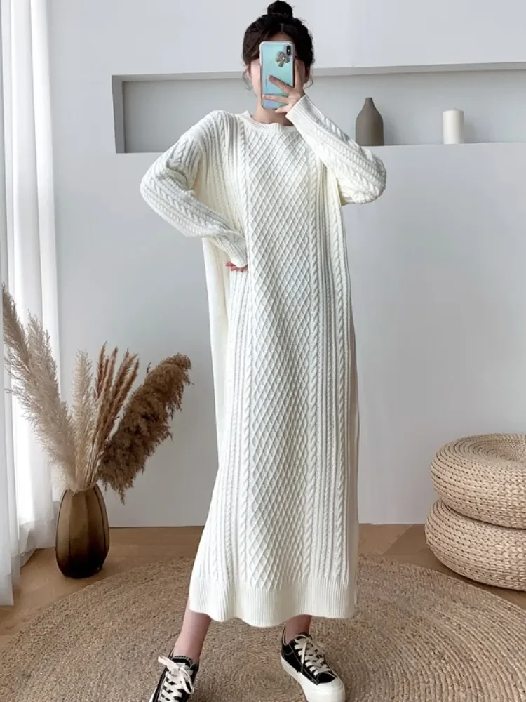 Women's Midi Dresses 2023 New Korean Fashion Temperament Knitted Sweater Dress High Neck Long Sleeve Sweater Black Dresses
Women's Midi Dresses 2023 New Korean Fashion Temperament Knitted Sweater Dress High Neck Long Sleeve Sweater Black Dresses