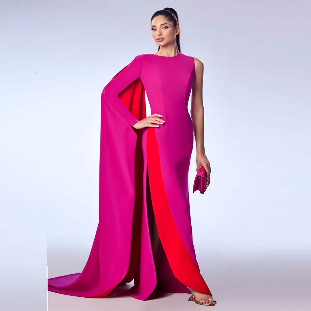 Fuschia One Shoulder Satin Evening Dresses Side Slit Fashion New Design Women Prom Dress Formal Party Gown Wedding Guest Dresses
Fuschia One Shoulder Satin Evening Dresses Side Slit Fashion New Design Women Prom Dress Formal Party Gown Wedding Guest Dresses