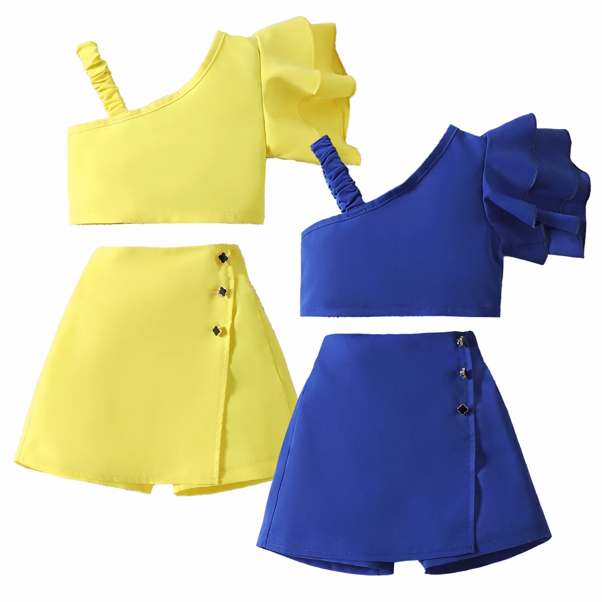 Summer Fashion Girl Suit Girl Clothes Set Crop Top One Shoulder Ruffle Shirt and Skirt Shorts Girls Clothing Children Kid Outfit
Summer Fashion Girl Suit Girl Clothes Set Crop Top One Shoulder Ruffle Shirt and Skirt Shorts Girls Clothing Children Kid Outfit