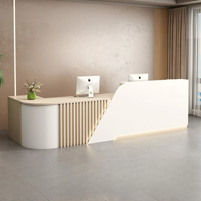 Modern minimalist reception counter Unique design fashion reception multi-functional LED mostrador de tienda office furniture
Modern minimalist reception counter Unique design fashion reception multi-functional LED mostrador de tienda office furniture