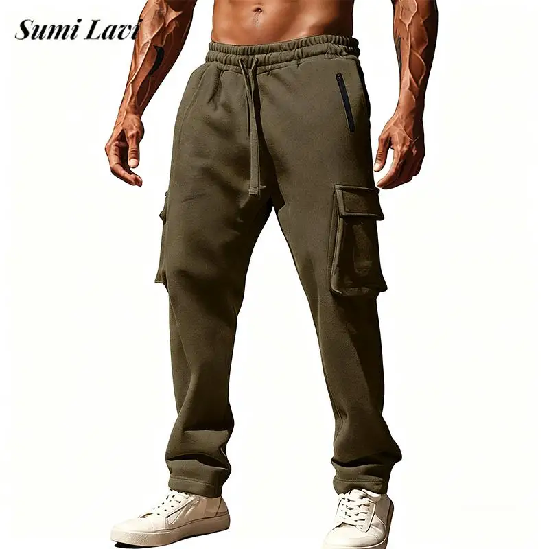 Outdoor Casual Mens Cargo Pants Solid Color Mutli Pockets Loose Straight Trousers For Men Spring Autumn Trendy Drawstring Pants
Outdoor Casual Mens Cargo Pants Solid Color Mutli Pockets Loose Straight Trousers For Men Spring Autumn Trendy Drawstring Pants