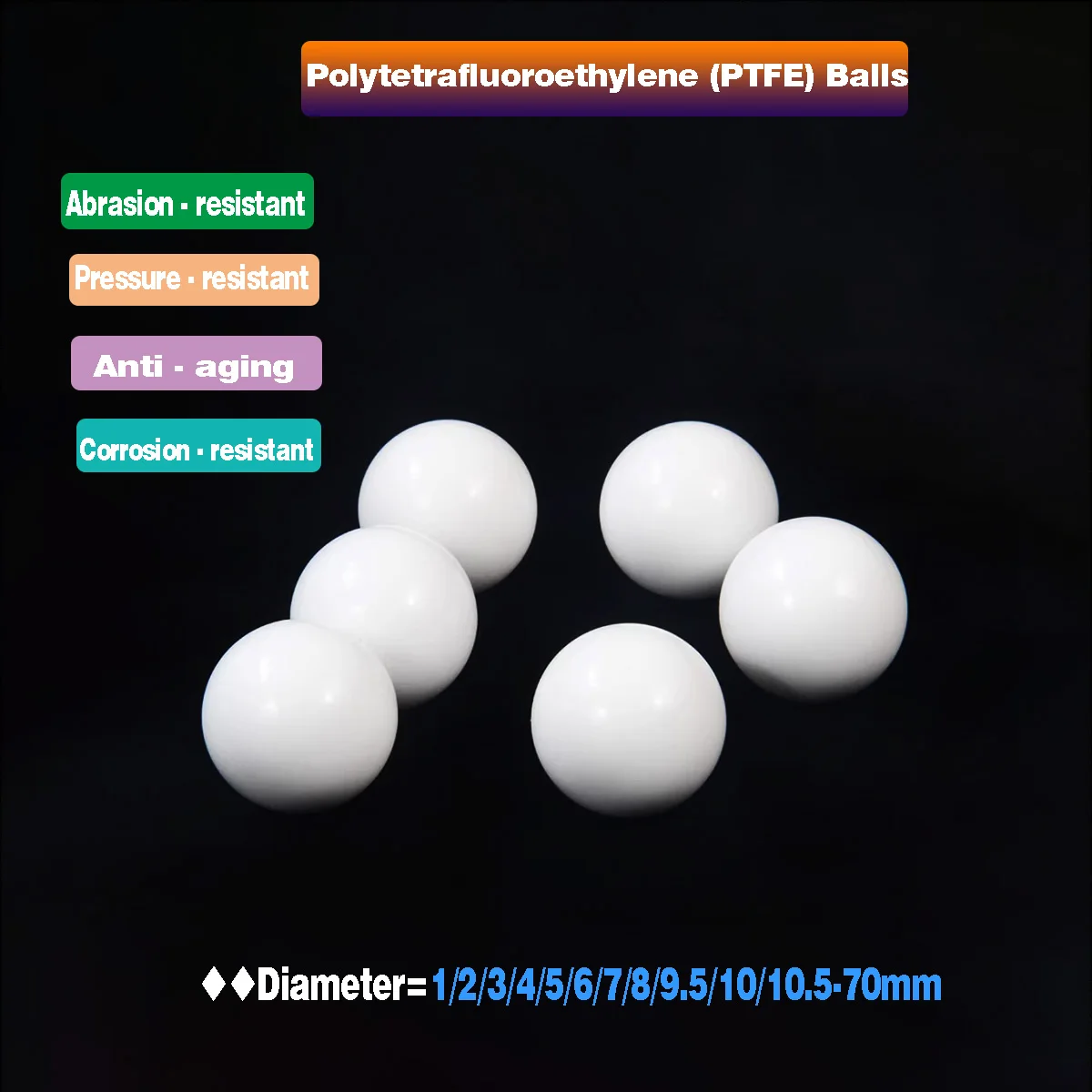 White PTFE Balls Solid Plastic Ball Rolling Bead Electrical Insulation Bearings Sealing Corrosion Resistanc Diameter 1-70mm
White PTFE Balls Solid Plastic Ball Rolling Bead Electrical Insulation Bearings Sealing Corrosion Resistanc Diameter 1-70mm