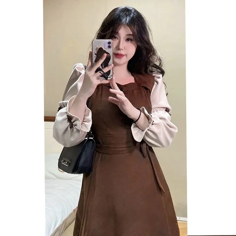 Women's Long Sleeve 2023 Fake Two Piece Lace Up Dress Women Clothing Party Dresses Vestido Dress
Women's Long Sleeve 2023 Fake Two Piece Lace Up Dress Women Clothing Party Dresses Vestido Dress